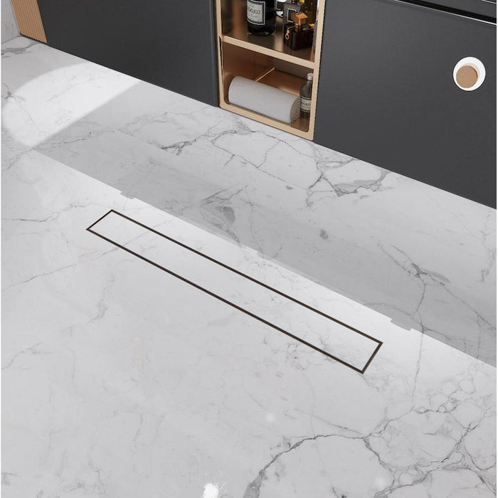 Linsol Ezyflow 800mm Tile Insert Linear Waste DN89 - Matte Black 