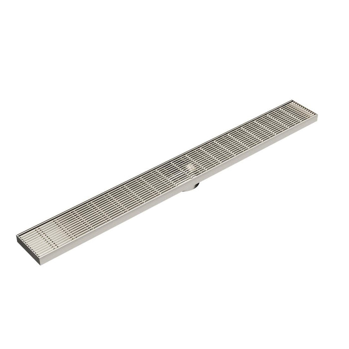 Linsol Ezyflow 900mm Heelguard Linear Waste DN64 - Brushed Nickel 