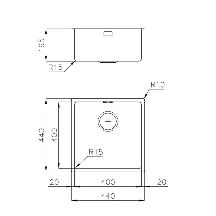 Linsol Foster Ke Sink 440×440 Undermount - Foster Vintage Stainless 