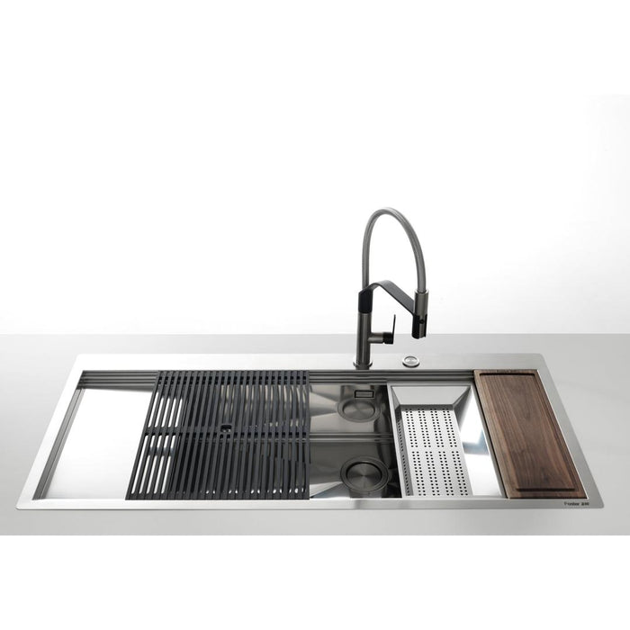 Linsol Foster Milanello Work Station 1175x520mm - Foster Brushed Stainless 