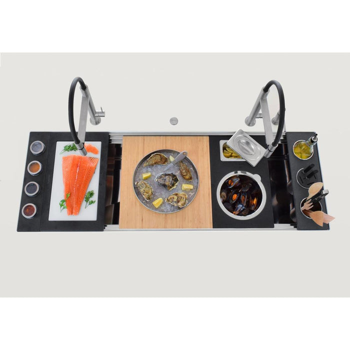 Linsol Foster Milano Happy Hour Work Station - Foster Brushed Stainless 