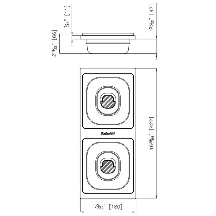 Linsol Foster Milano Kit Of 2 Stainless Steel Trays 