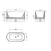 Linsol Georg 1500mm Freestanding Bath - Grey Blue 