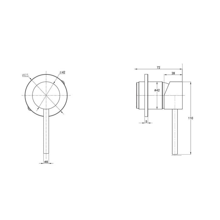 Linsol Gigi S3 Wall Mixer Trim Kit - Matte Black 