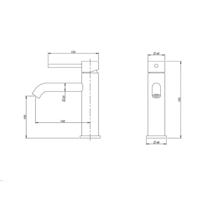 Linsol Gigi Series 1 Basin Mixer - Gunmetal 
