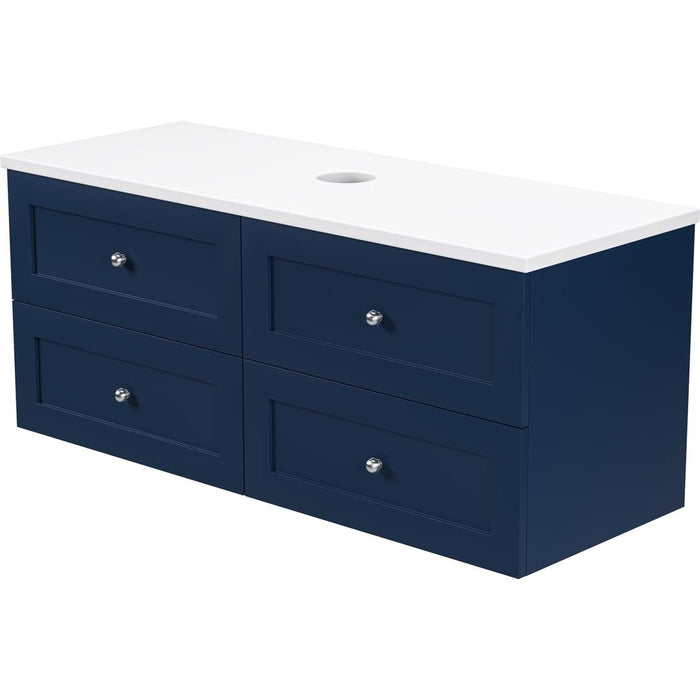 Linsol Heritage Shaker Wall Hung Vanity - French Navy HER-1200-4DRW-SB-FN