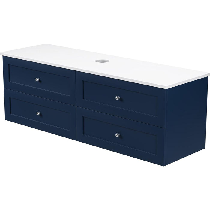 Linsol Heritage Shaker Wall Hung Vanity - French Navy HER-1500-4DRW-SB-FN