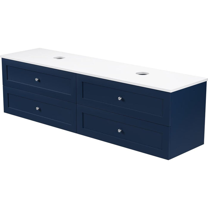 Linsol Heritage Shaker Wall Hung Vanity - French Navy HER-1800-4DRW-DB-FR