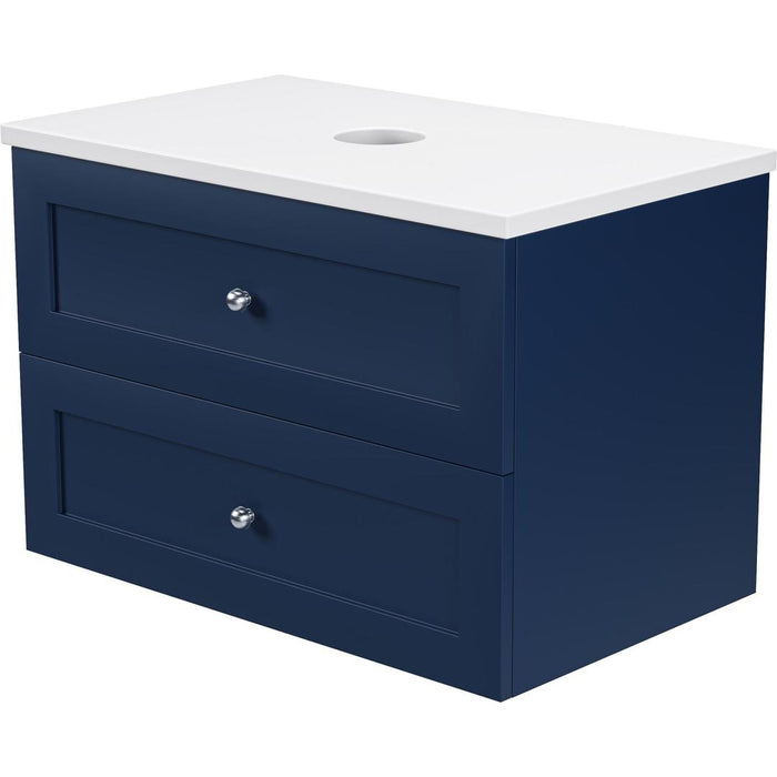 Linsol Heritage Shaker Wall Hung Vanity - French Navy HER-750-2DRW-FN