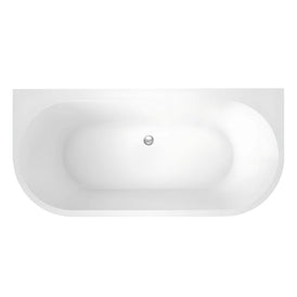 Linsol Idalia 1600mm Back to Wall Bath - Gloss White 