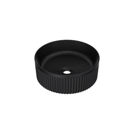 Linsol Infinity 370mm Round Above Counter Fluted Basin - Matte Black 
