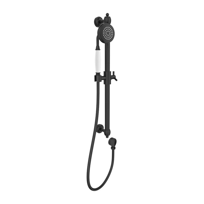 Linsol Klassique Sliding Shower Rail - Matte Black 
