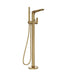 Linsol Kyah Freestanding Bath Filler with Hand Shower - Brushed Brass 