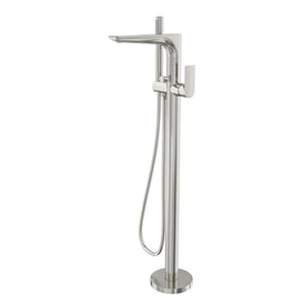 Linsol Kyah Freestanding Bath Filler with Hand Shower - Brushed Nickel 