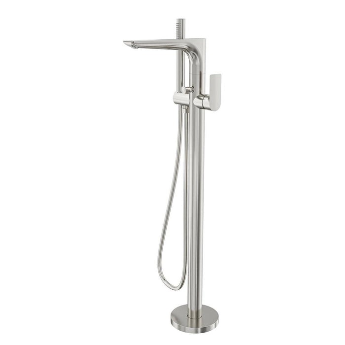 Linsol Kyah Freestanding Bath Filler with Hand Shower - Brushed Nickel 