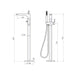 Linsol Kyah Freestanding Bath Filler with Hand Shower - Chrome 