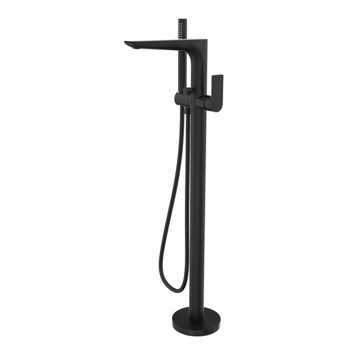 Linsol Kyah Freestanding Bath Filler with Hand Shower - Matte Black 