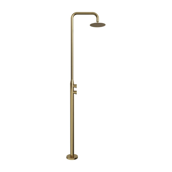 Linsol Lamezia Marine Grade Outdoor Shower - Brushed Brass 