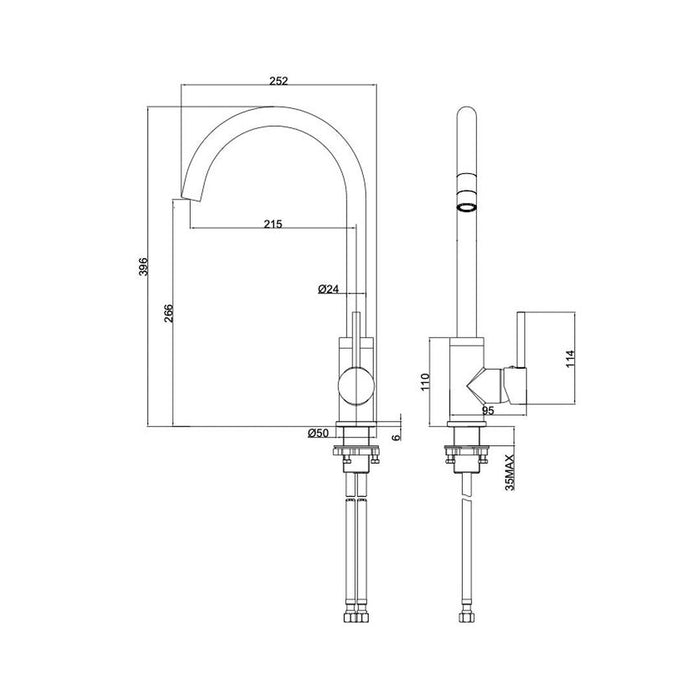 Linsol Louis S2 Sink Mixer Eco - Gunmetal 