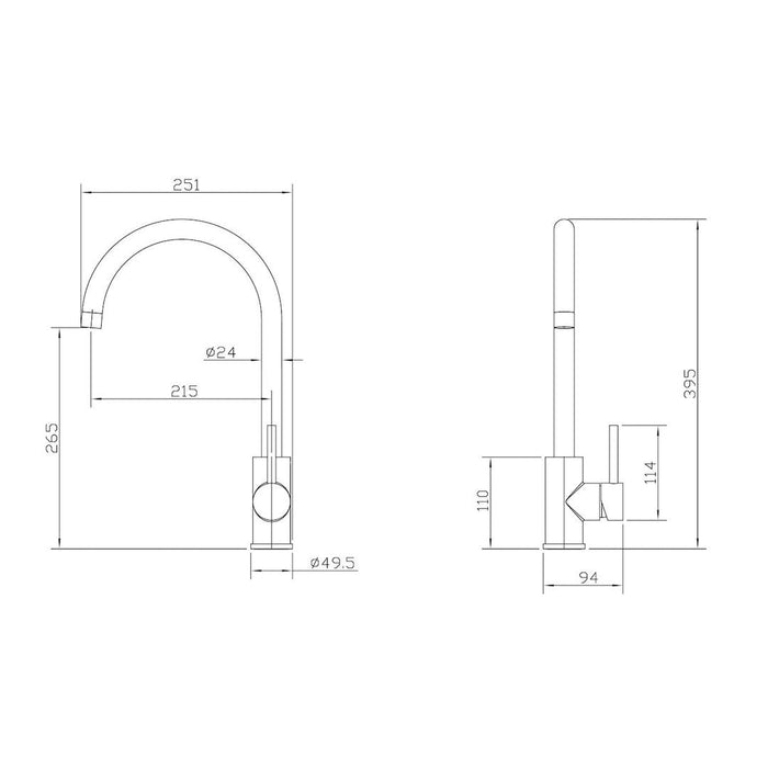 Linsol Louis Sink Mixer - Gunmetal 