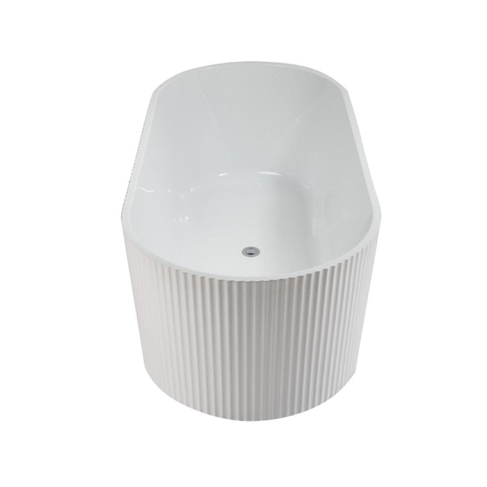 Linsol Lucy 1500mm Freestanding Bath with Overflow - Gloss White 