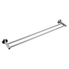 Linsol Lux S2 800mm Double Towel Rail - Brushed Nickel 