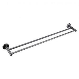 Linsol Lux S2 800mm Double Towel Rail - Matte Black 