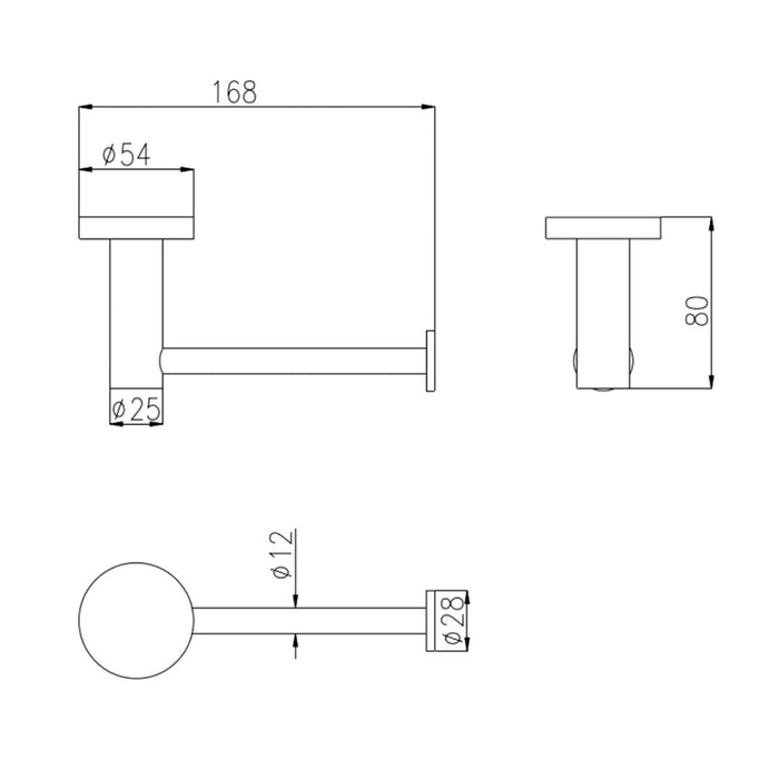 Linsol Lux S2 Toilet Roll Holder - Brushed Brass 