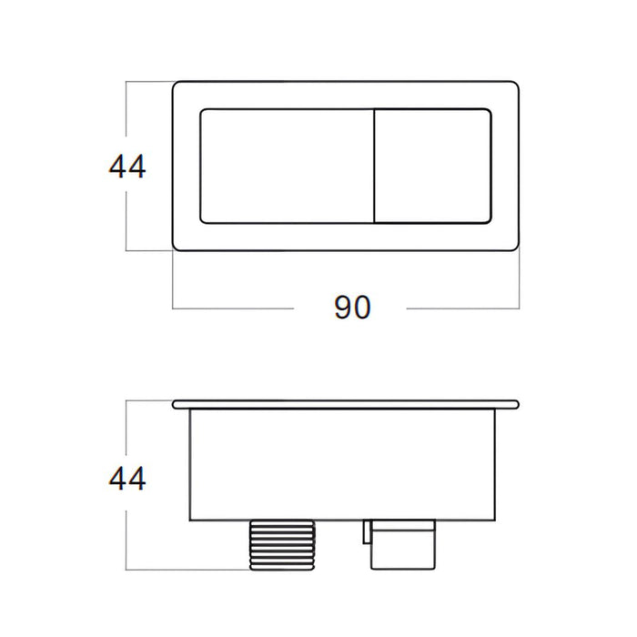 Linsol Marq Back to Wall Toilet Button & Hinge Cover Set - Brushed Nickel 