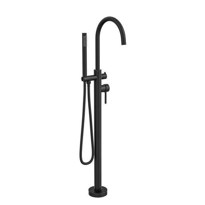 Linsol Nure Freestanding Bath Filler with Hand Shower - Matte Black 