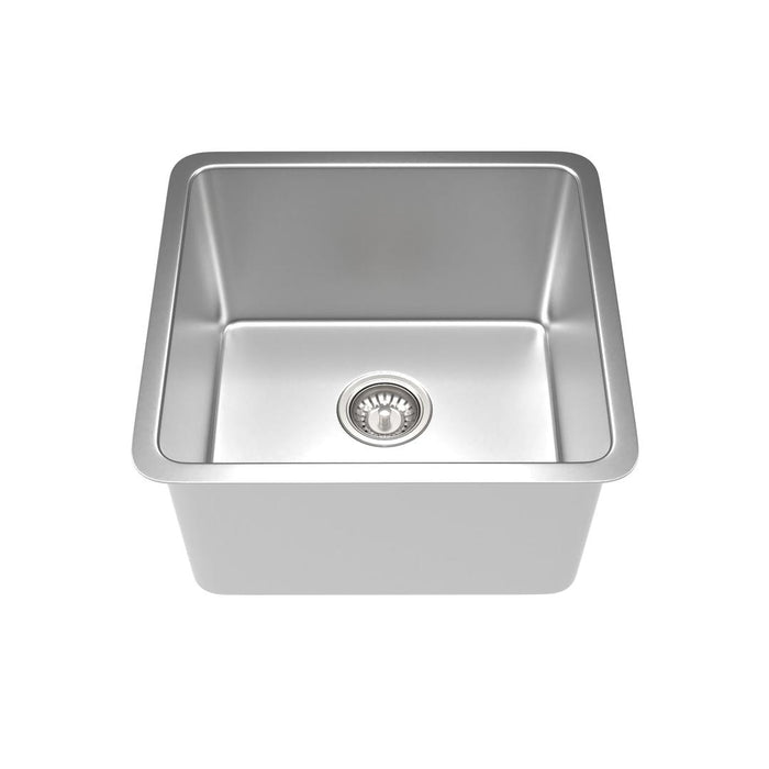 Linsol Quadra 440mm Single Bowl Sink - Brushed Stainless 