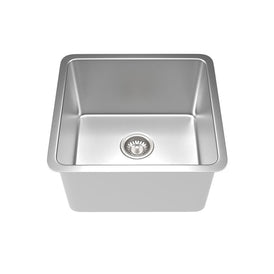 Linsol Quadra 470mm Single Bowl Sink - Brushed Stainless 