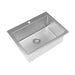 Linsol Quadra 635mm Single Bowl Sink with Tap Landing - Brushed Stainless 