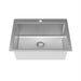 Linsol Quadra 635mm Single Bowl Sink with Tap Landing - Brushed Stainless 