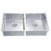 Linsol Quadra 870mm Double Bowl Sink - Brushed Stainless 