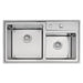 Linsol Quadrum 34L + 19L Sink - Brushed Stainless 