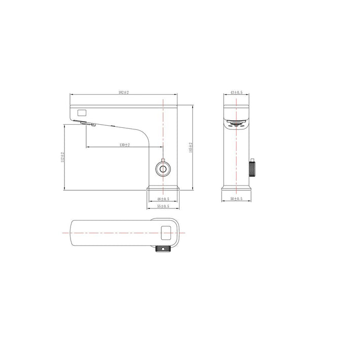 Linsol Sensomax Trio Wave Sensor Basin Mixer - Gunmetal 