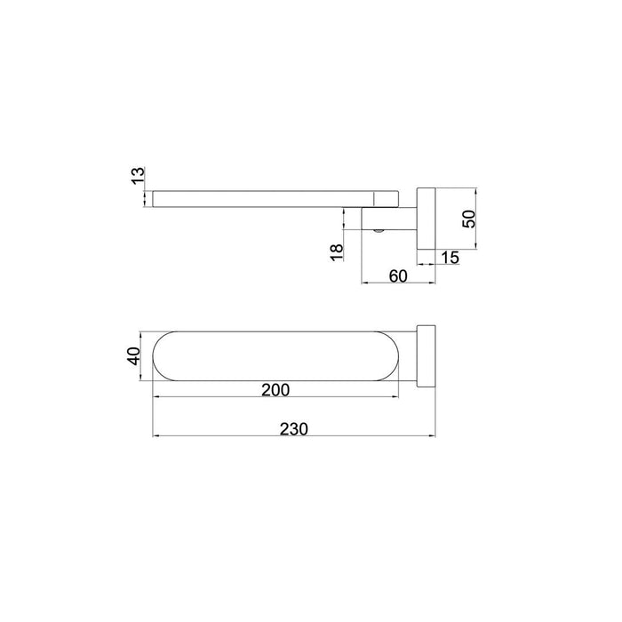 Linsol Shenay S2 Swivel Wall Bath Spout - Matte Black 