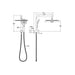 Linsol Souljet Short Shower Combination with 300mm Head - Brushed Brass 