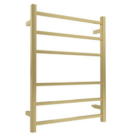 Linsol Spirit 6 Bar Heated Towel Rail - Brushed Brass 