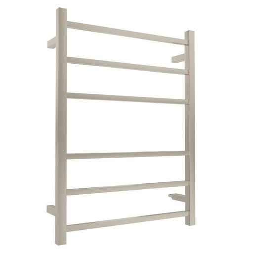 Linsol Spirit 6 Bar Heated Towel Rail - Brushed Nickel 