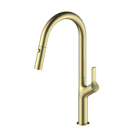 Linsol Tish Pull Out Sink Mixer - Brushed Brass 