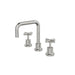 Linsol Tre Cross Handle Basin Set - Brushed Nickel 