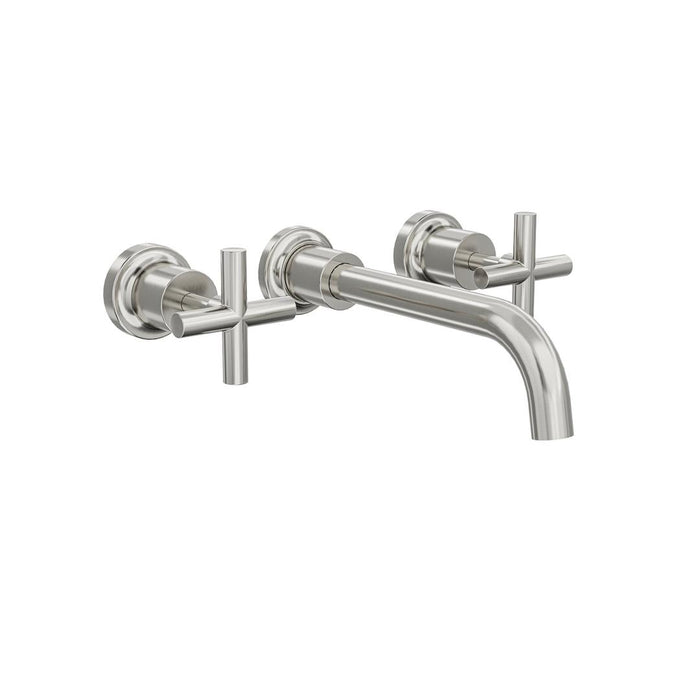 Linsol Tre Cross Handle Bath Set - Brushed Nickel 