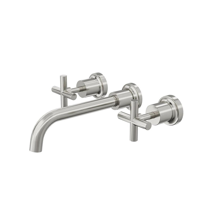 Linsol Tre Cross Handle Bath Set - Brushed Nickel 