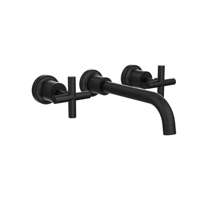 Linsol Tre Cross Handle Bath Set - Matte Black 