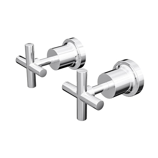 Linsol Tre Cross Handle Wall Top Assemblies - Chrome 