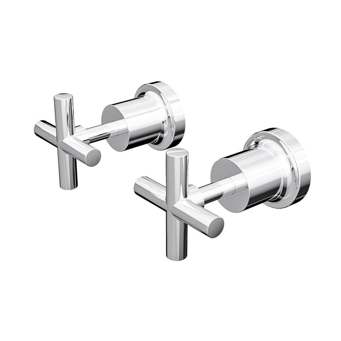 Linsol Tre Cross Handle Wall Top Assemblies - Chrome 