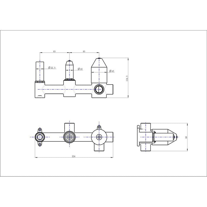 Linsol Universal Multifit Wall Mixer with Divertor and Hand Shower In Wall Body 