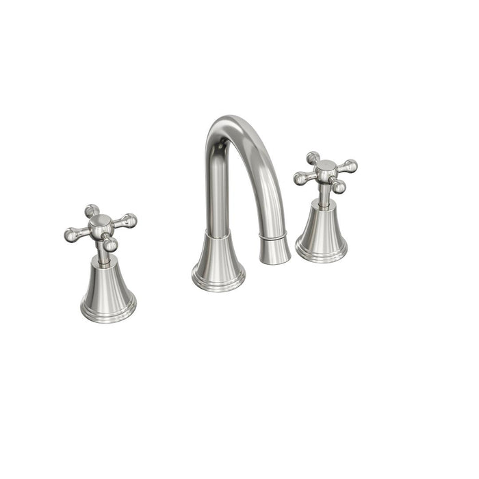 Linsol Vintage Cross Handle Basin Set - Brushed Nickel 